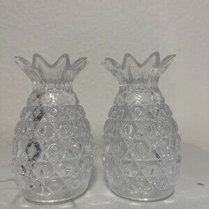 Crystal Pineapple Salt & Pepper Shakers - Vintage Shannon Crystal designs